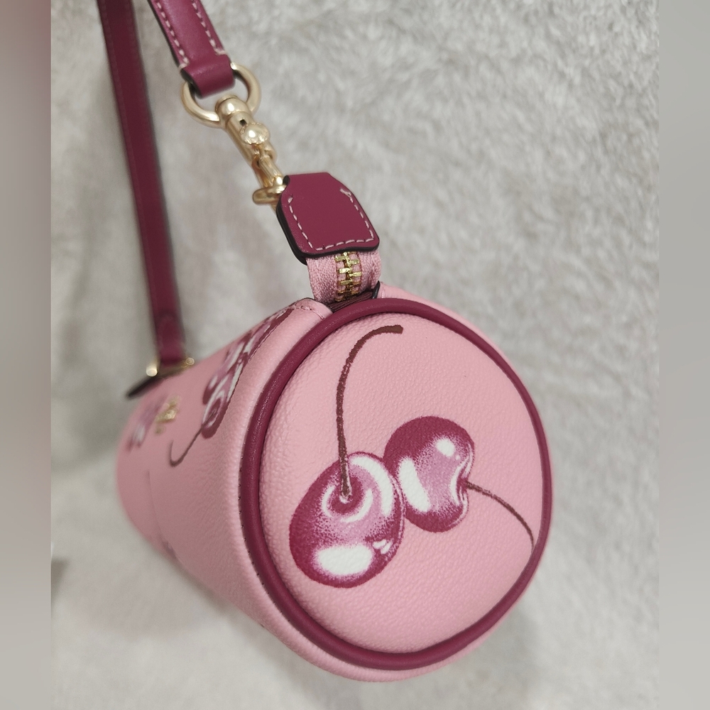 🍒Nolita Barrel Bag With Cherry Print - Picture 11 of 12